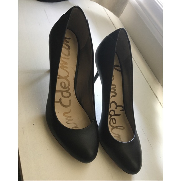 Sam Edelman black leather 3 inch heels Size 5.5 - Picture 2 of 4